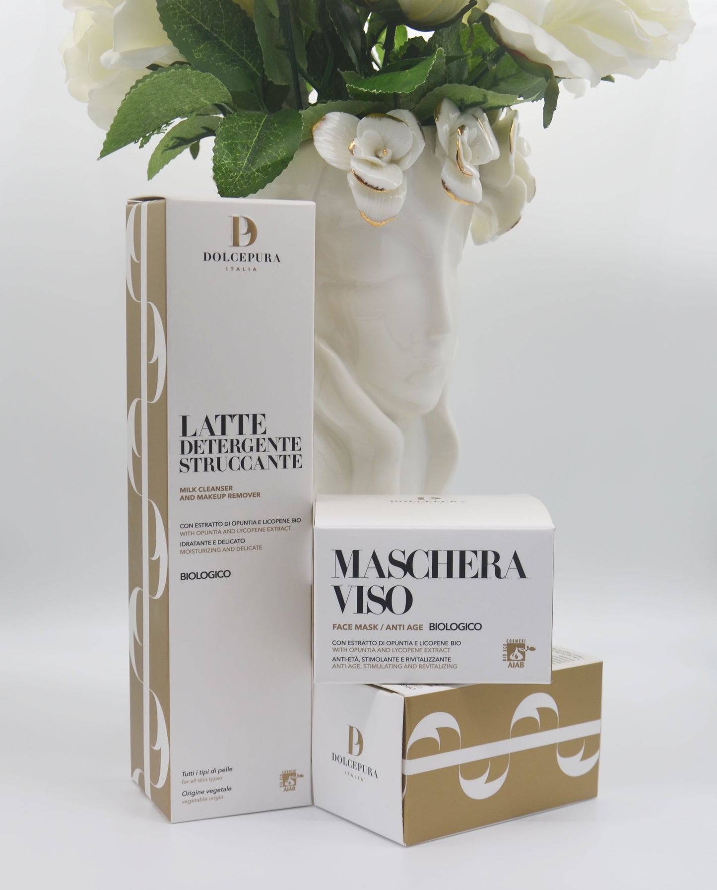 Bio-zertifiziertes "CURATIVE"-Set für FACE (Reinigungs milch und Maske). Produktion in kleinem Maßstab