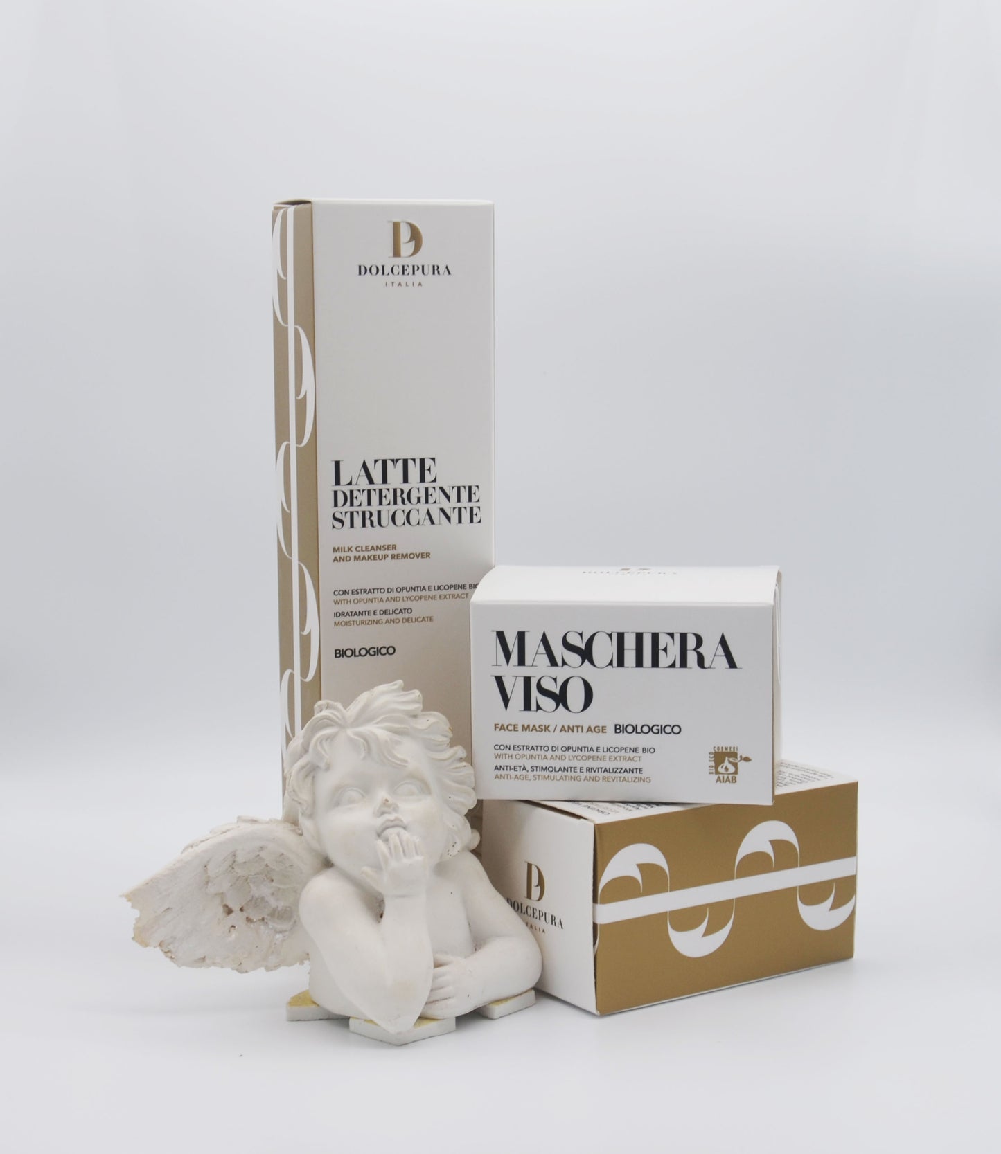 Bio-zertifiziertes "CURATIVE"-Set für FACE (Reinigungs milch und Maske). Produktion in kleinem Maßstab