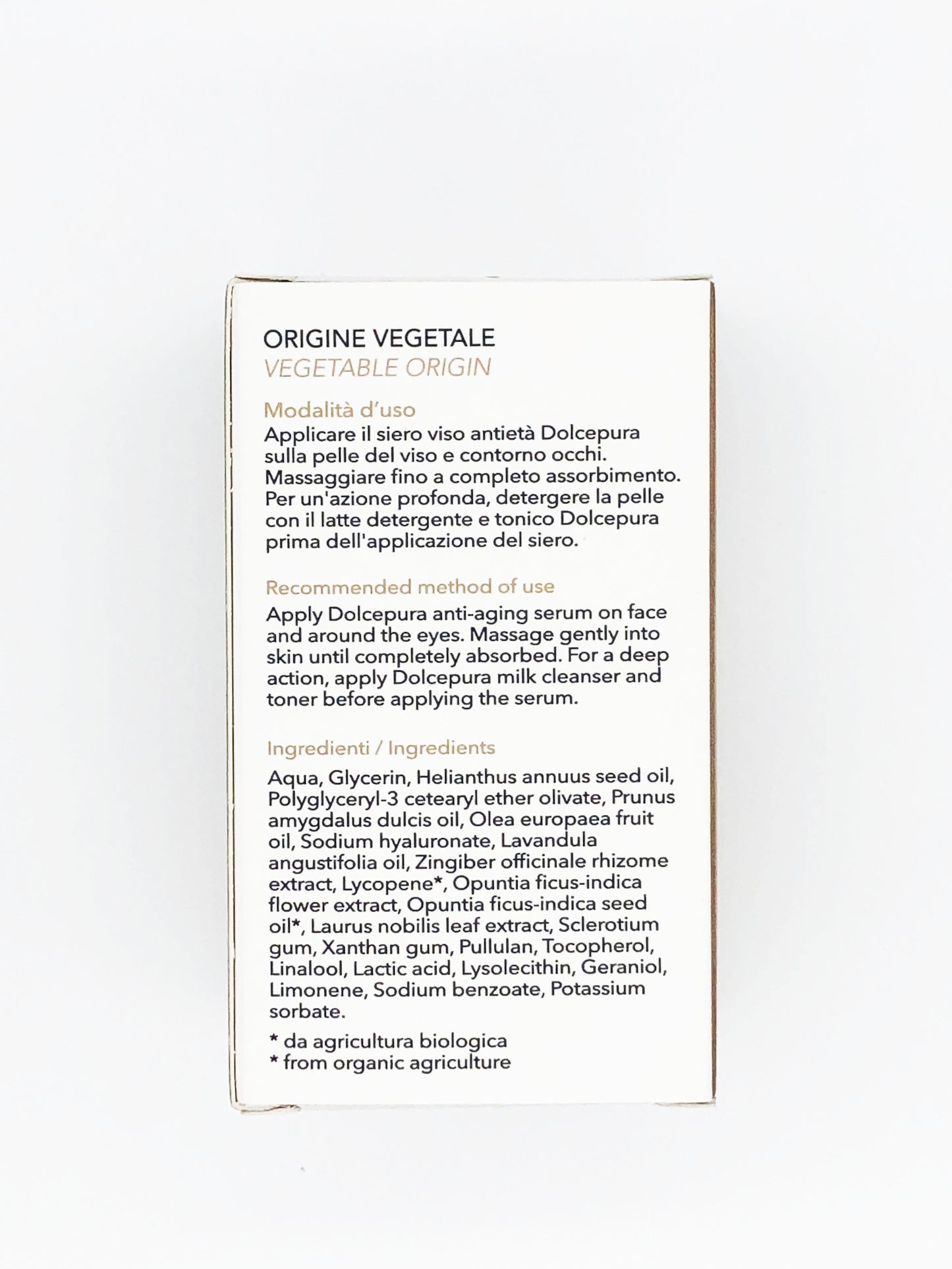 FACE serum, light face cream, EYE area cream "PREZIOSI" (with opuntia extract, lycopene and low molecular weight hyaluronic acid). Organic and vegetable origin